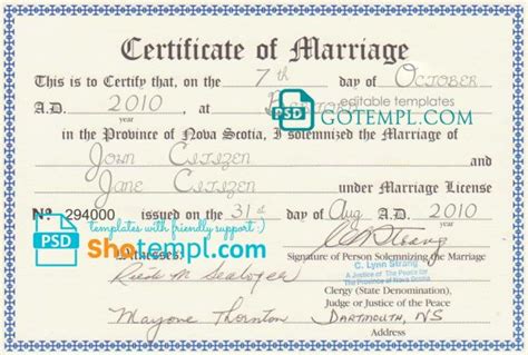 nova scotia marriage records free.